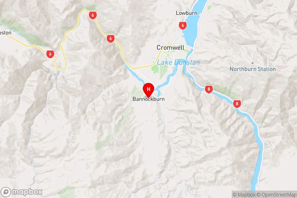 Bannockburn,Otago Region Map