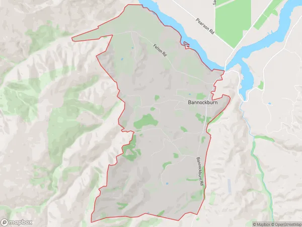 Bannockburn, Otago Polygon Area Map