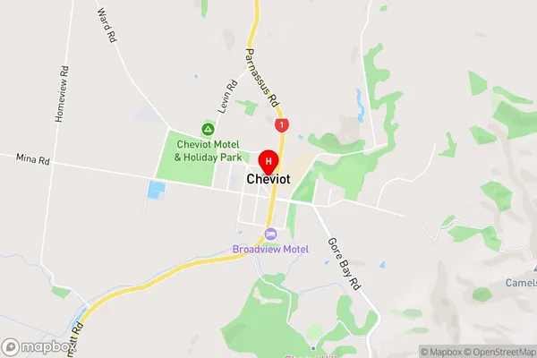 Cheviot,Canterbury Area Map