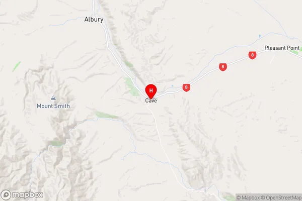 Cave,Canterbury Region Map