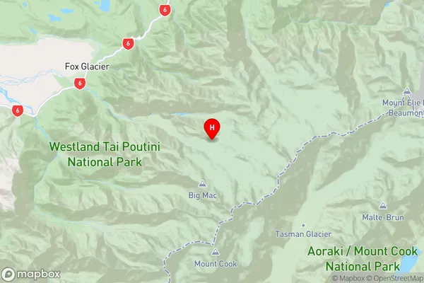 Fox Glacier,West Coast Region Map