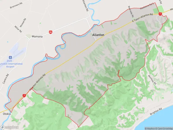 Allanton, Otago Polygon Area Map