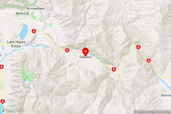 Gibbston,Otago Region Map