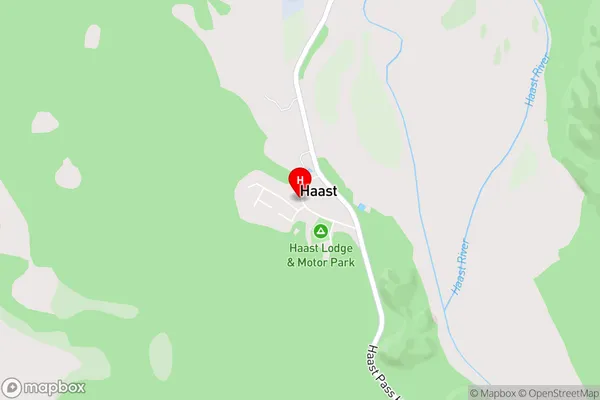 Haast,West Coast Area Map