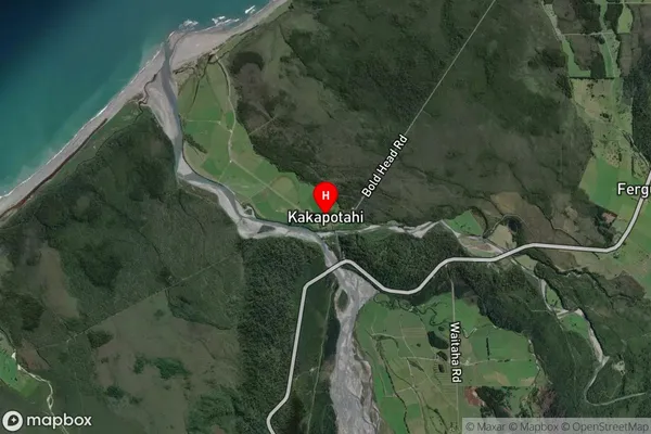 Kakapotahi,West Coast Satellite Map