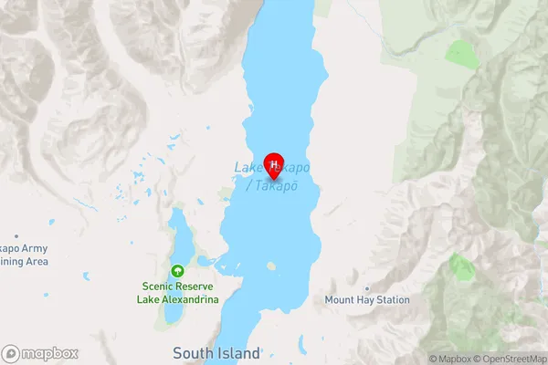 Lake Tekapo,Canterbury Region Map