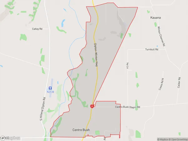 Centre Bush, Southland Polygon Area Map