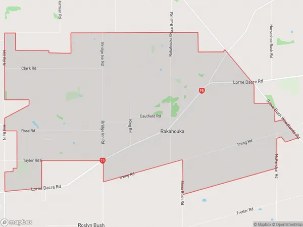 Rakahouka, Southland Polygon Area Map