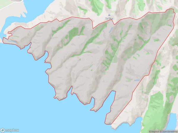 Te Oka, Canterbury Polygon Area Map