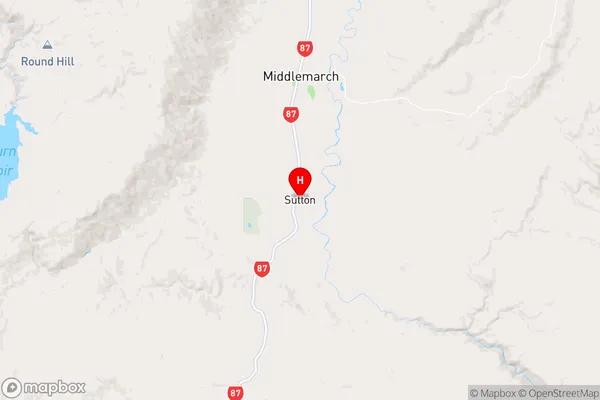 Sutton,Otago Region Map