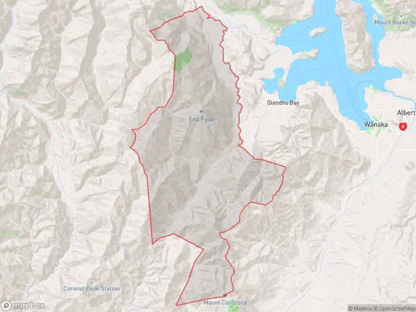 Treble Cone, Otago Polygon Area Map