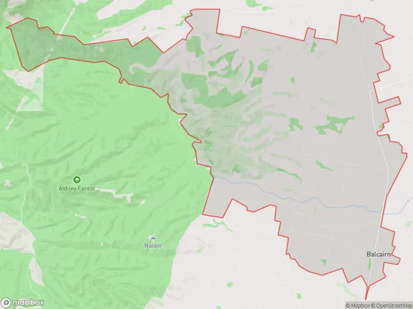 Balcairn, Canterbury Polygon Area Map