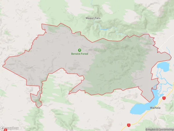 Berwick Forest, Otago Polygon Area Map