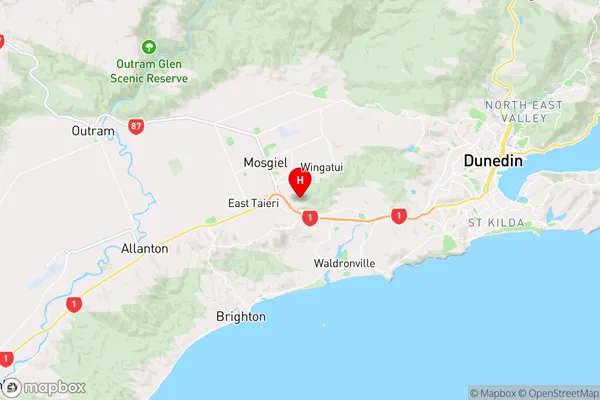 Chain Hills,Otago Region Map