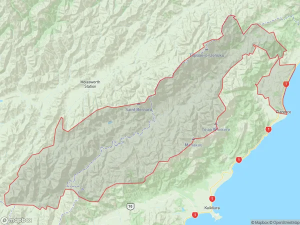 Clarence, Canterbury Polygon Area Map