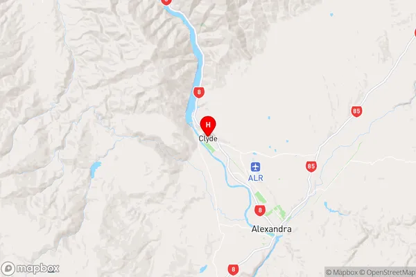 Clyde,Otago Region Map