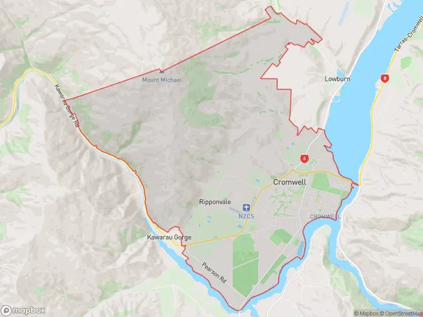 Cromwell, Otago Polygon Area Map