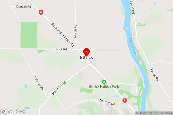 Ettrick,Otago Area Map