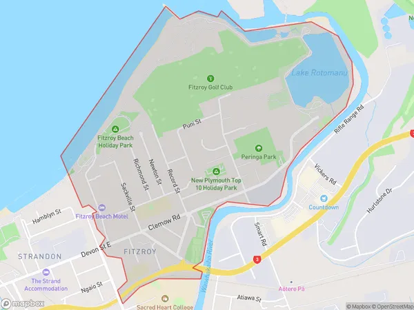 Fitzroy, Taranaki Polygon Area Map