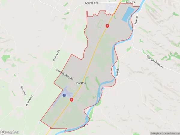 Charlton, Southland Polygon Area Map