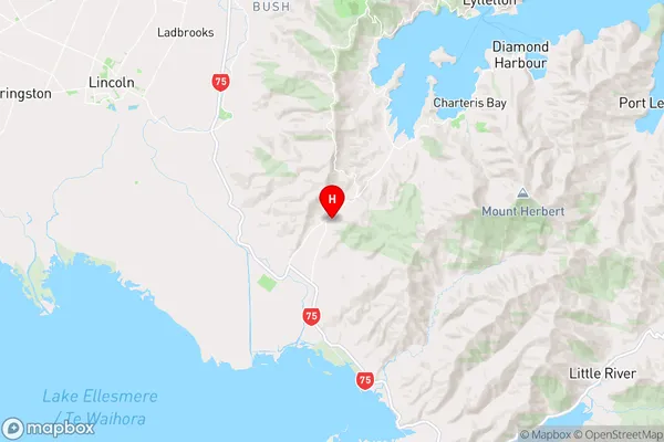 Gebbies Valley,Canterbury Region Map