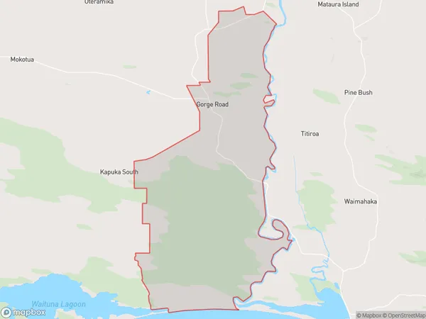 Gorge Road, Southland Polygon Area Map