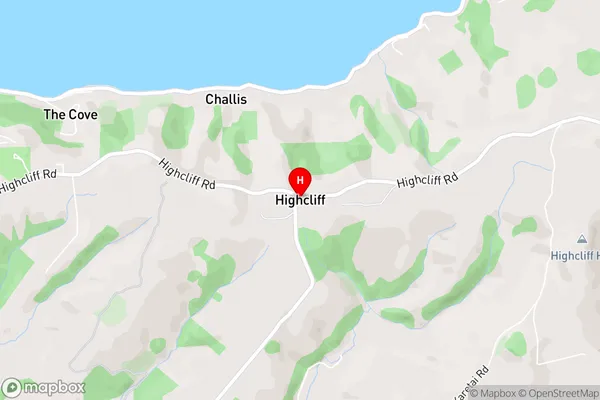 Highcliff,Otago Area Map