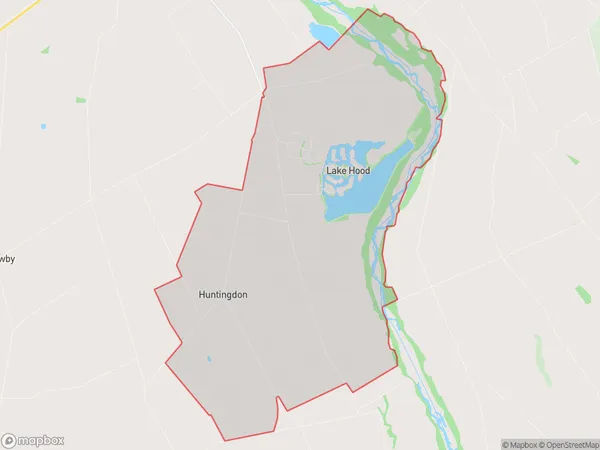 Huntingdon, Canterbury Polygon Area Map