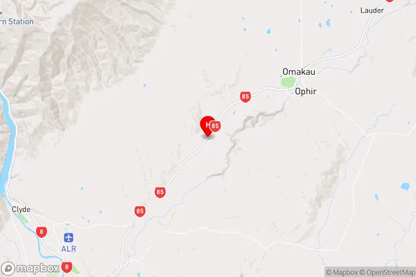 Chatto Creek,Otago Region Map