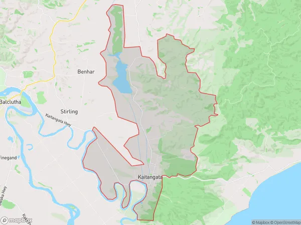 ZipCode 9210 Map for Kaitangata