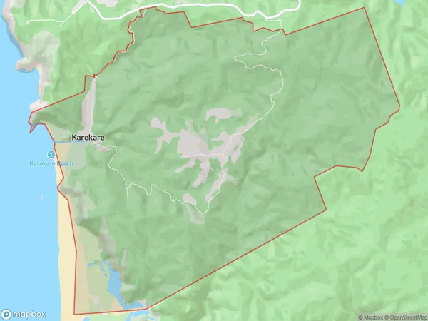 Karekare, Auckland Polygon Area Map