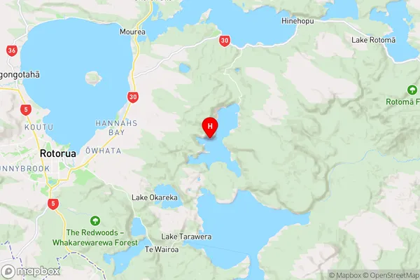 Lake Okataina,Bay of Plenty Region Map