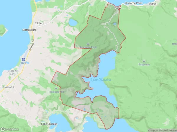 Lake Okataina, Bay of Plenty Polygon Area Map