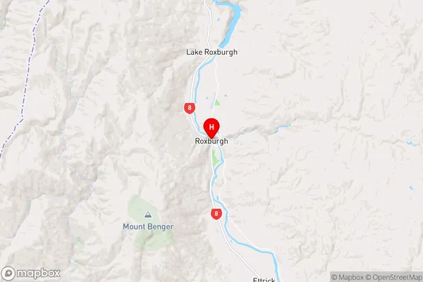 Lake Roxburgh Village,Otago Region Map