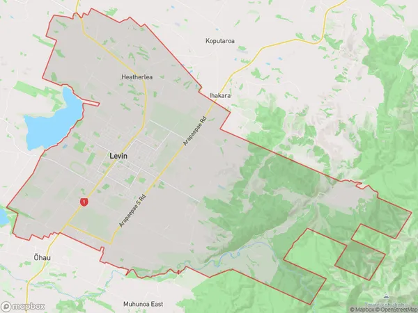 Levin, Manawatu-Wanganui Polygon Area Map