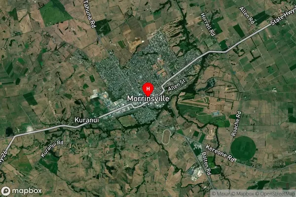 Morrinsville,Waikato Satellite Map