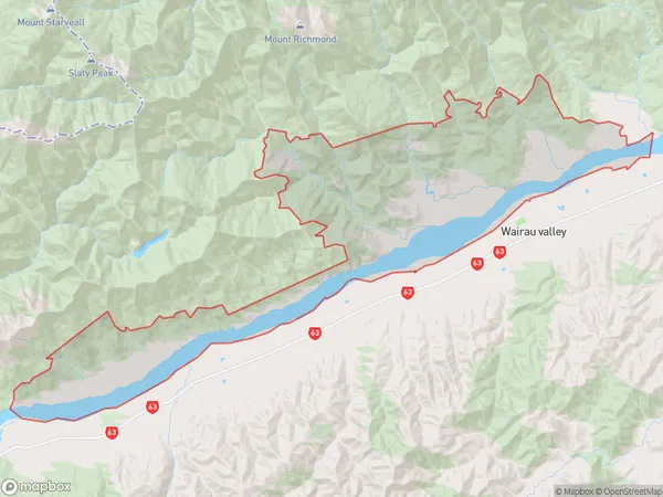 North Bank, Marlborough Polygon Area Map