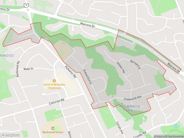 Chedworth, Waikato Polygon Area Map