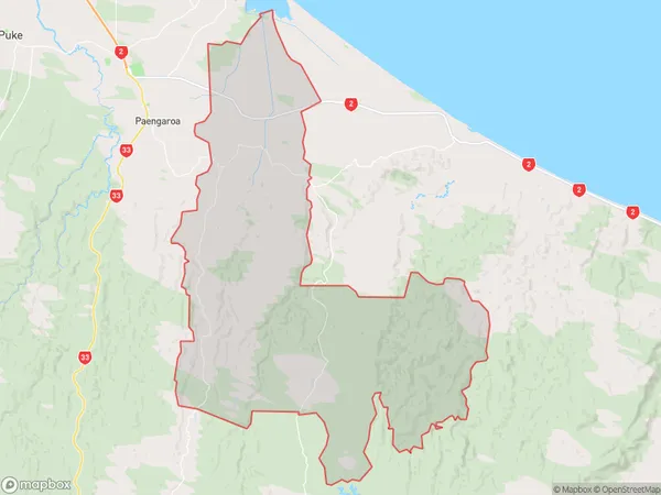 Pongakawa, Bay of Plenty Polygon Area Map