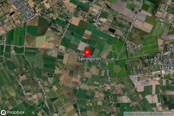 Springston,Canterbury Satellite Map