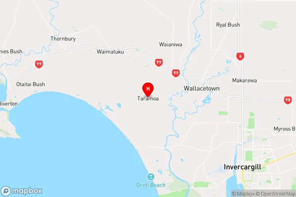 Taramoa,Southland Region Map