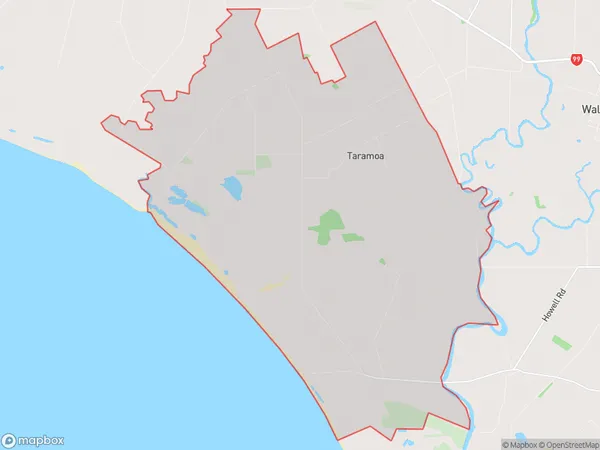 Taramoa, Southland Polygon Area Map