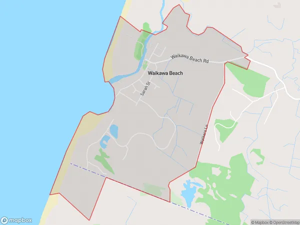 Waikawa Beach, Manawatu-Wanganui Polygon Area Map