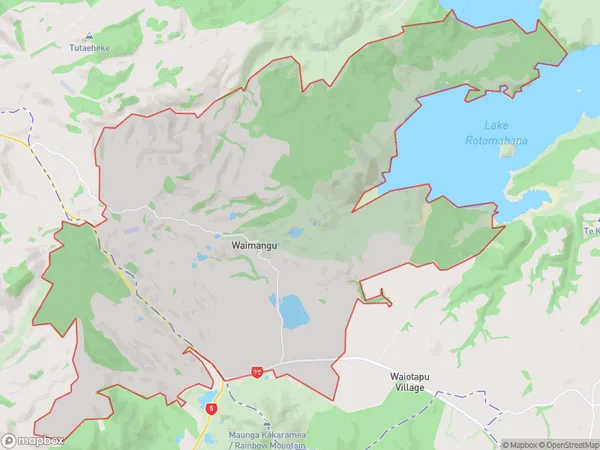 Waimangu, Bay of Plenty Polygon Area Map