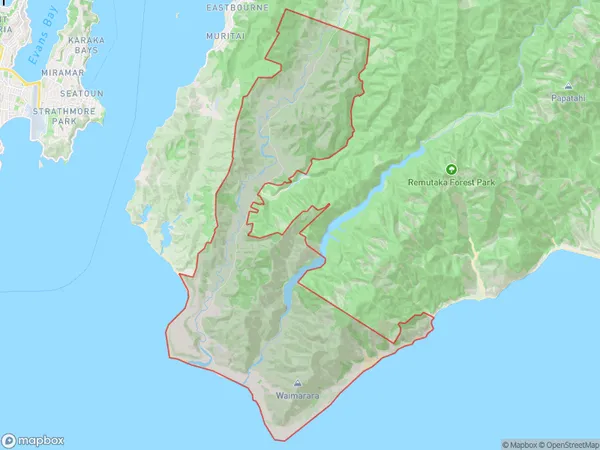 Wainuiomata Coast, Wellington Polygon Area Map