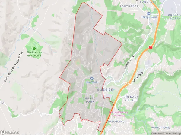 Churton Park, Wellington Polygon Area Map