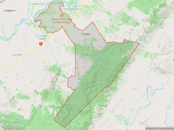 Turitea, Manawatu-Wanganui Polygon Area Map