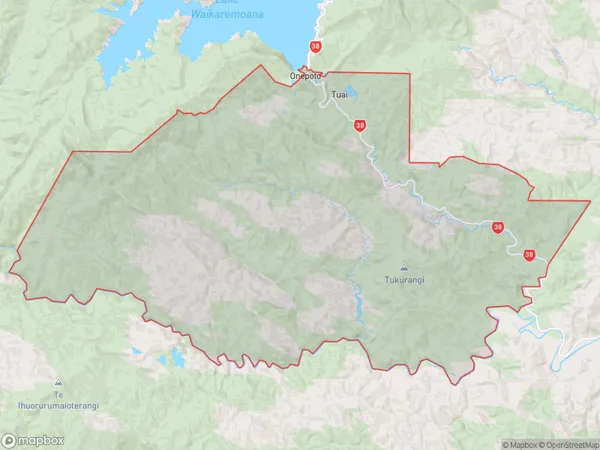 Tuai, Hawke's Bay Polygon Area Map