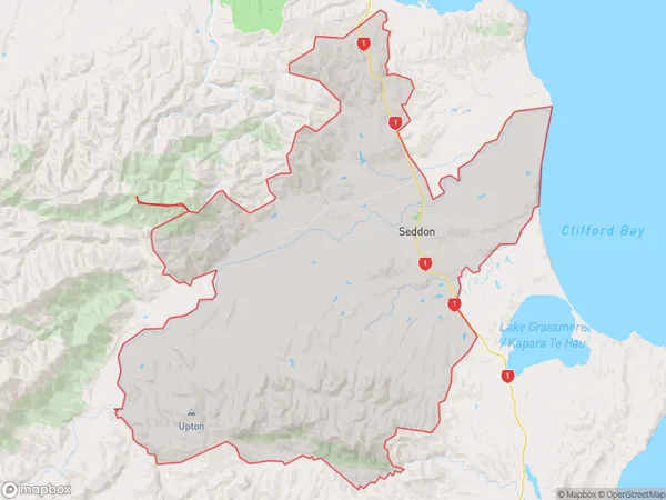 Seddon, Marlborough Polygon Area Map