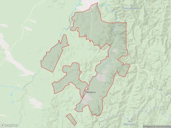 Minginui, Bay of Plenty Polygon Area Map